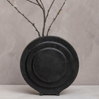 Round Matt Black Finish Vase