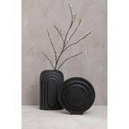Round Matt Black Finish Vase