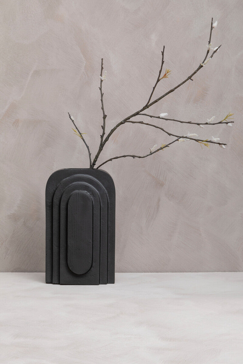 Tall Matt Black Finish Vase