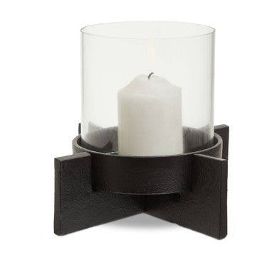 Small Matt Black Finish Candle Holder