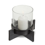 Small Matt Black Finish Candle Holder