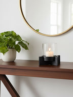 Small Matt Black Finish Candle Holder