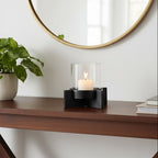 Small Matt Black Finish Candle Holder