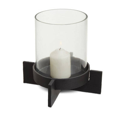 Large Matt Black Finish Candle Holder