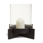 Large Matt Black Finish Candle Holder