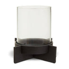 Large Matt Black Finish Candle Holder