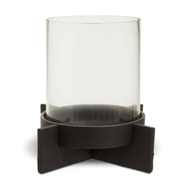 Large Matt Black Finish Candle Holder
