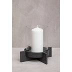 Large Matt Black Finish Candle Holder