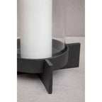 Large Matt Black Finish Candle Holder