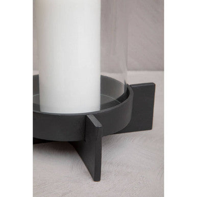 Large Matt Black Finish Candle Holder
