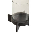 Large Matt Black Finish Candle Holder