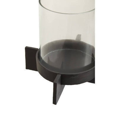 Large Matt Black Finish Candle Holder