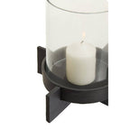 Large Matt Black Finish Candle Holder