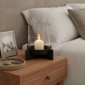 Large Matt Black Finish Candle Holder