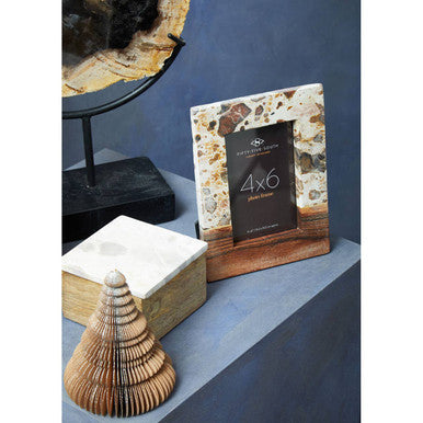 Marble and Acacia 5in x 7in Large Photo Frame