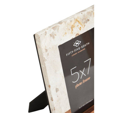 Marble and Acacia 5in x 7in Large Photo Frame