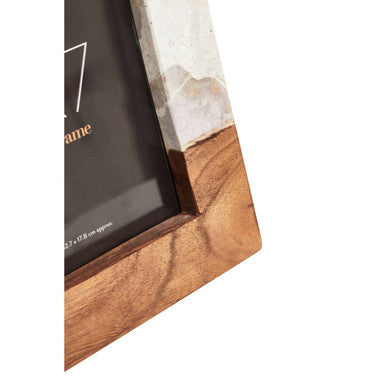 Marble and Acacia 5in x 7in Large Photo Frame