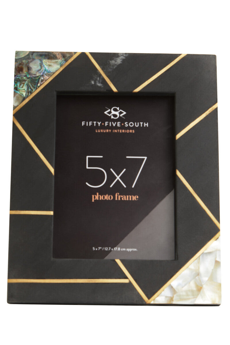 5In X 7In Mother of Pearl and Gold Inlay Large Photo Frame