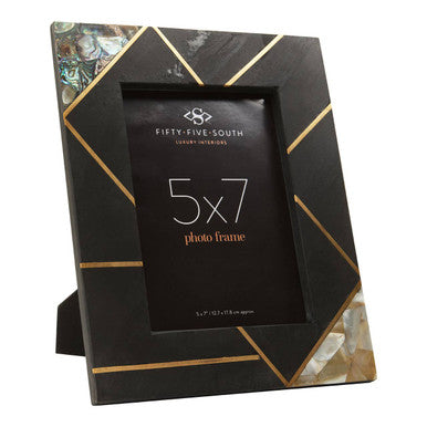 5In X 7In Mother of Pearl and Gold Inlay Large Photo Frame