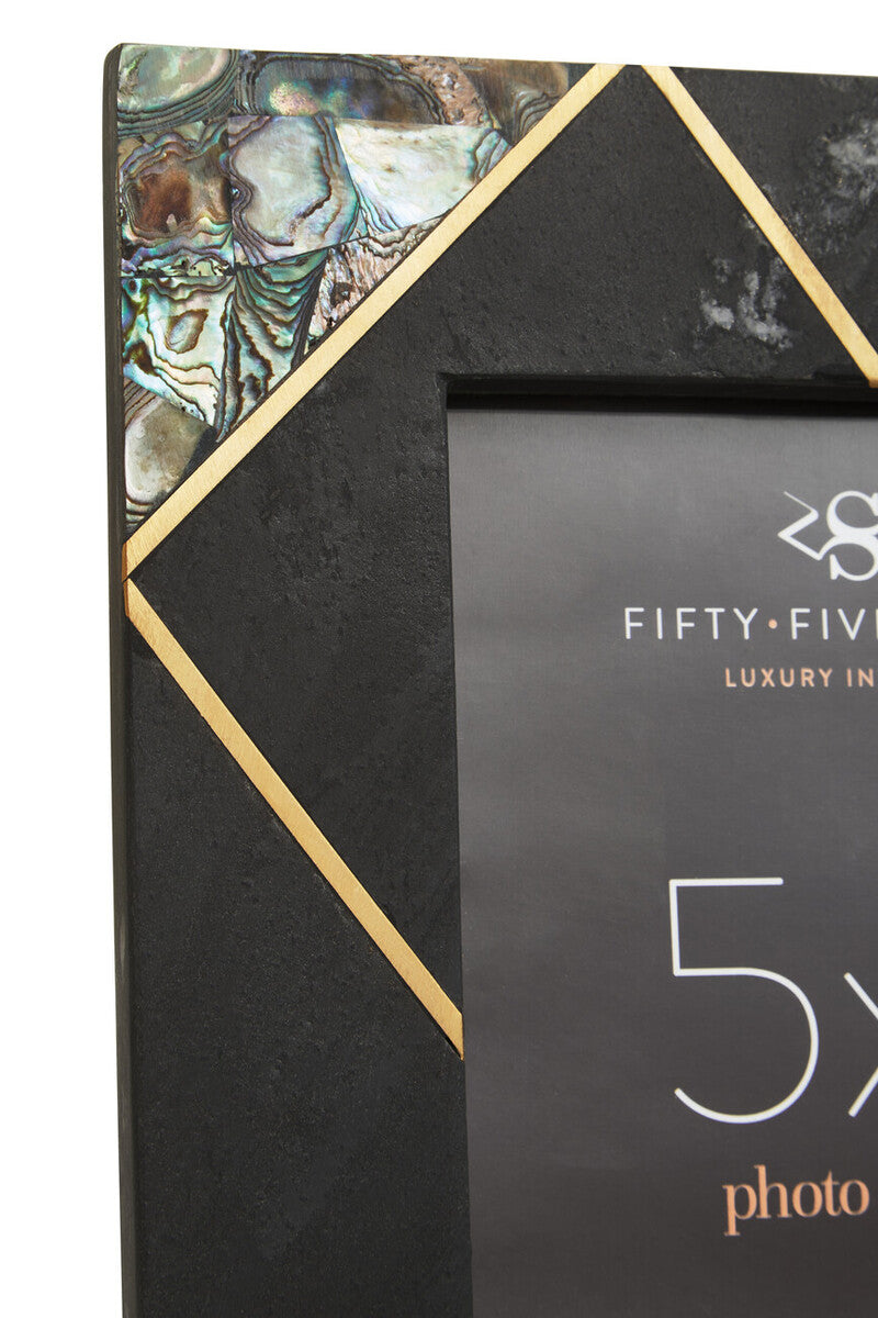 5In X 7In Mother of Pearl and Gold Inlay Large Photo Frame