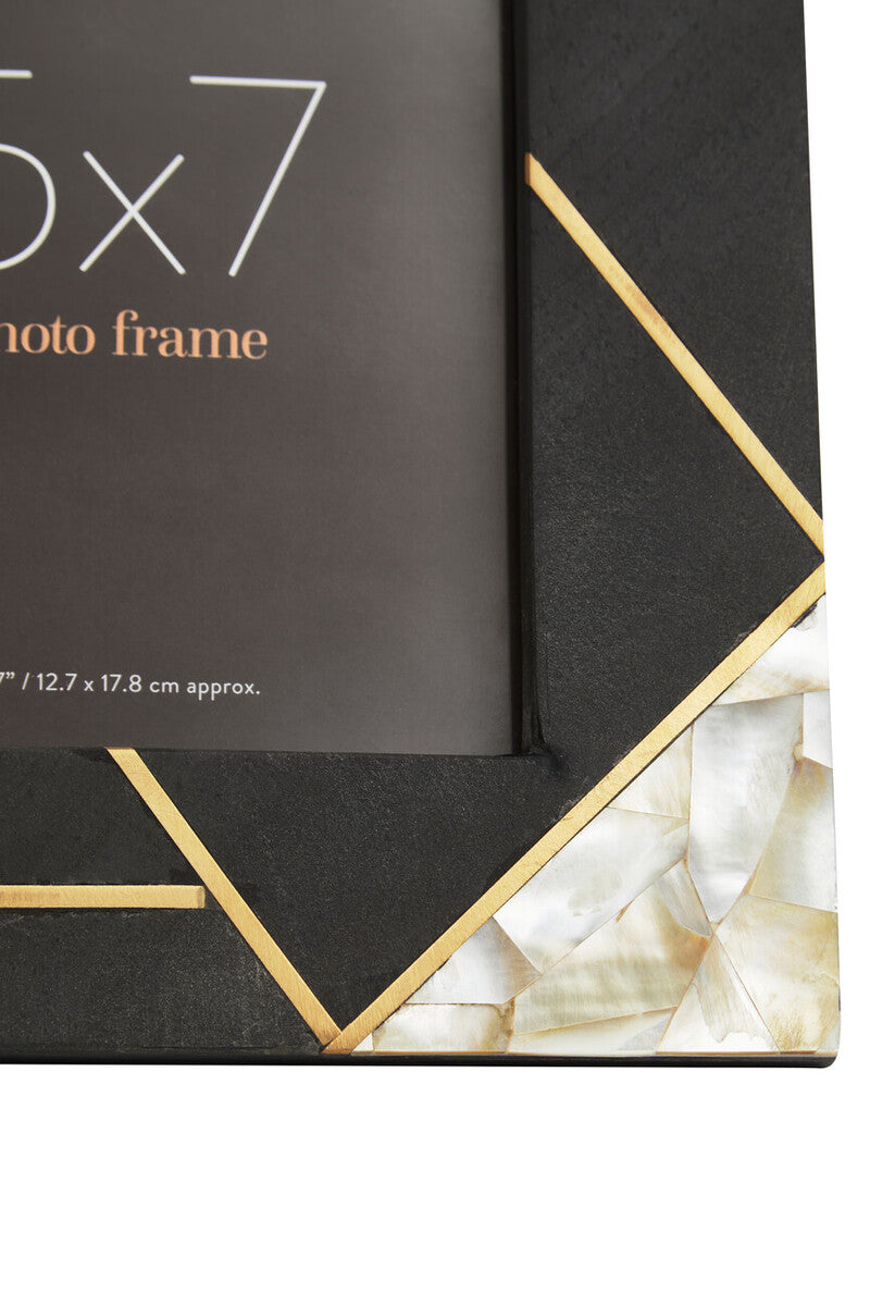 5In X 7In Mother of Pearl and Gold Inlay Large Photo Frame