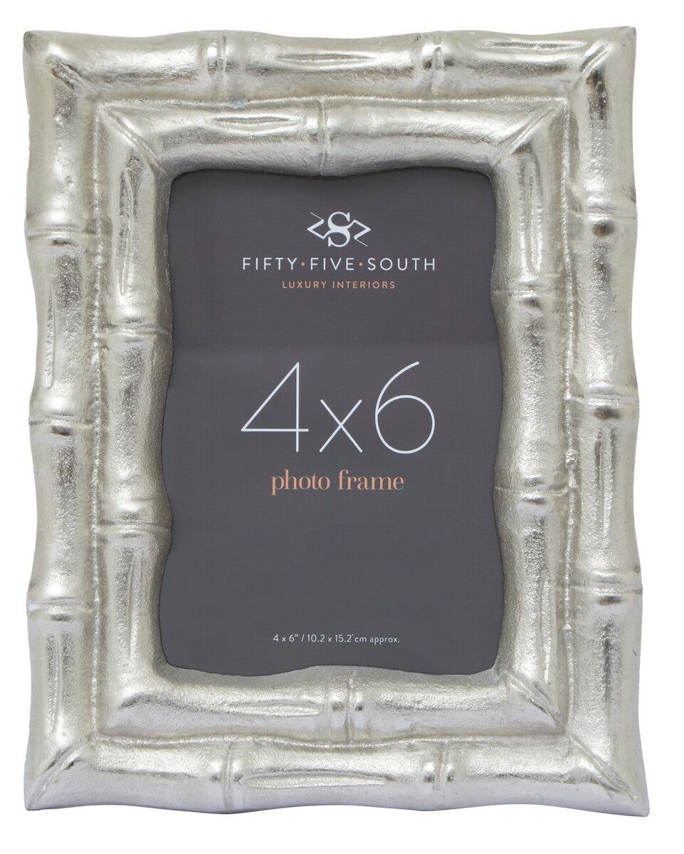 Silver Finish Bamboo Effect 4 x 6 Photo Frame