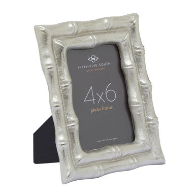 Silver Finish Bamboo Effect 4 x 6 Photo Frame