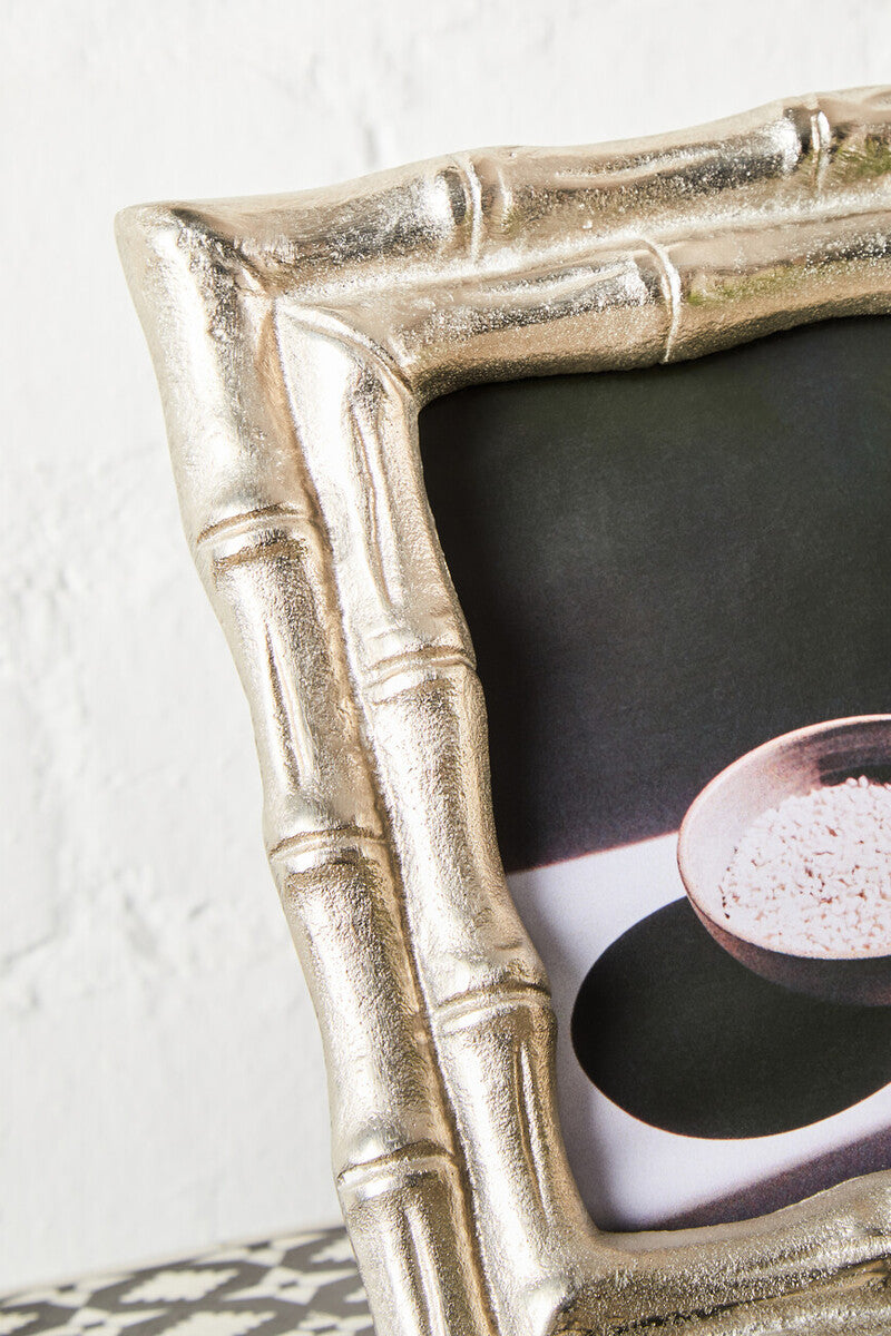 Silver Finish Bamboo Effect 4 x 6 Photo Frame