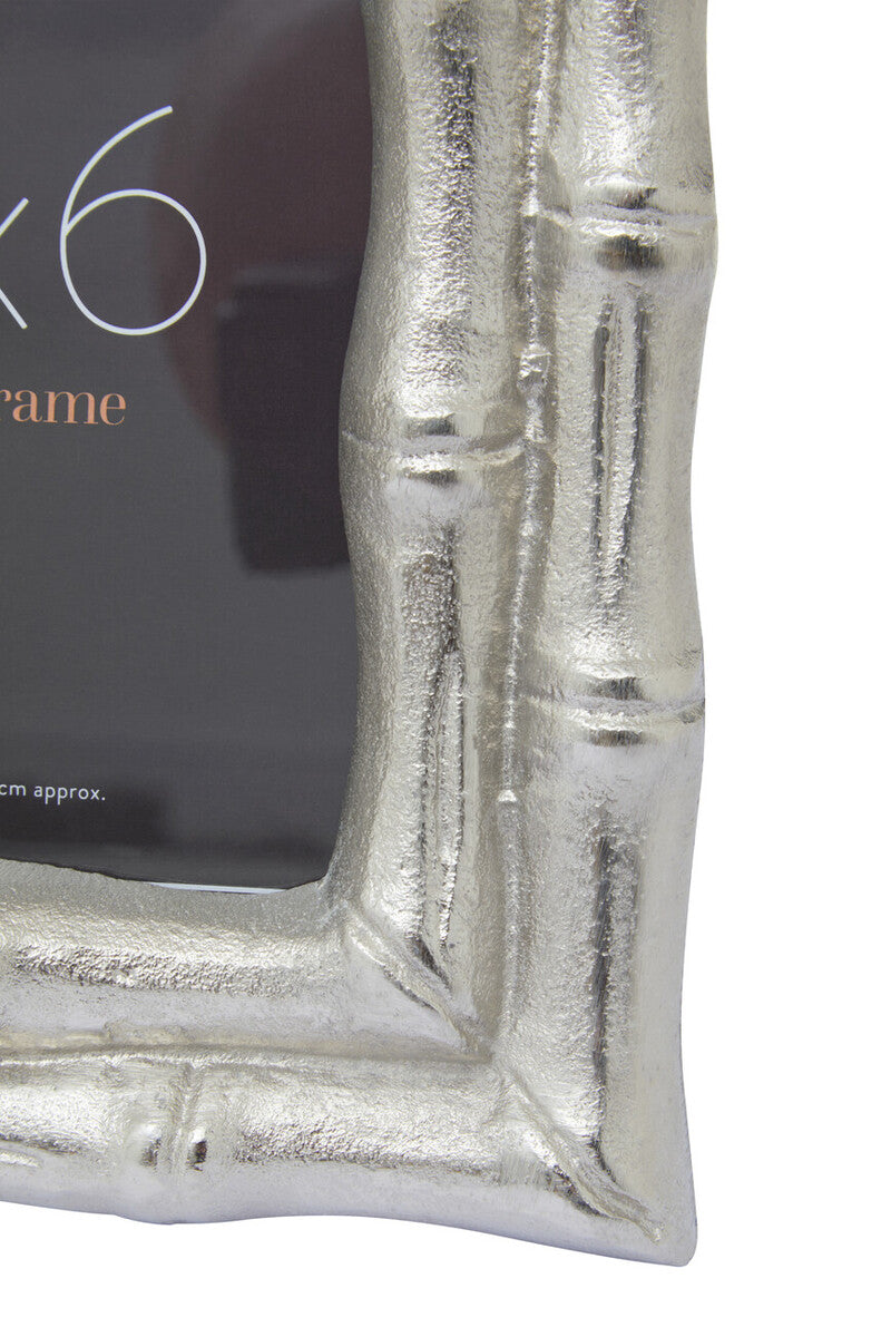 Silver Finish Bamboo Effect 4 x 6 Photo Frame