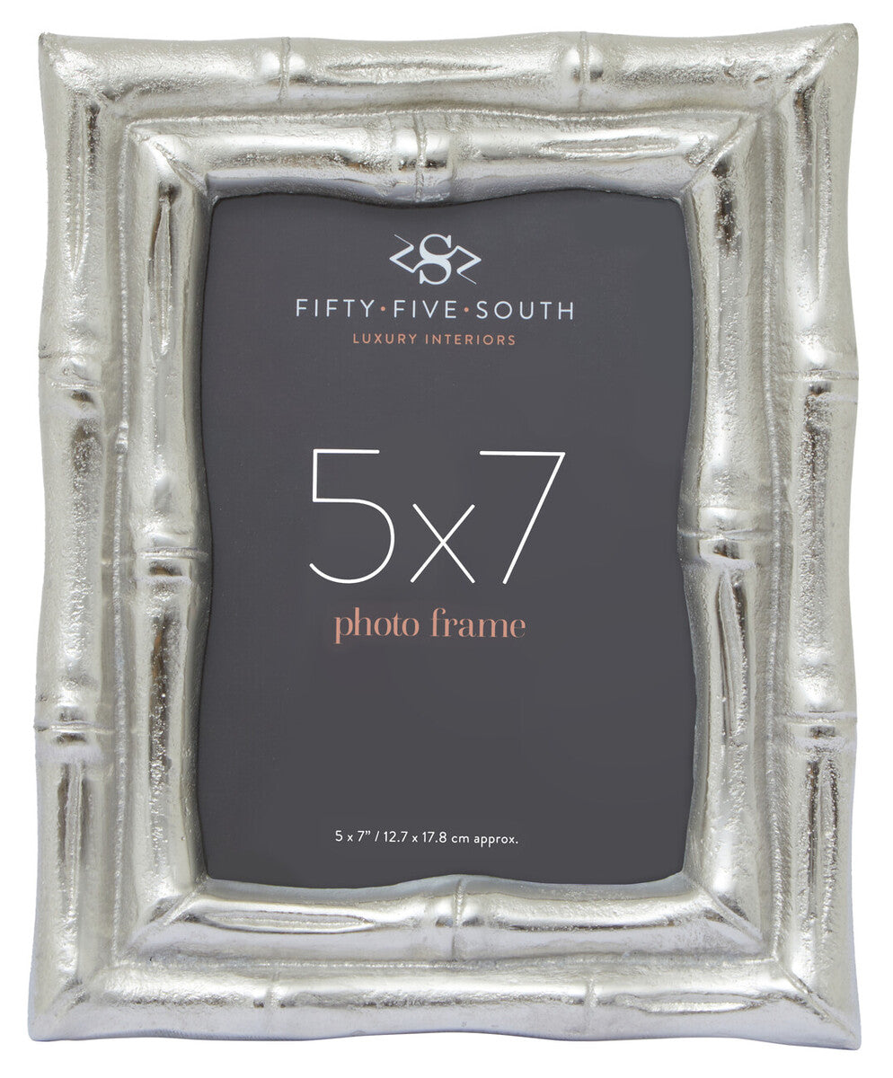 Silver Finish Bamboo Effect 5In x 7In Photo Frame