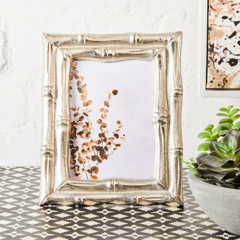 Silver Finish Bamboo Effect 5In x 7In Photo Frame