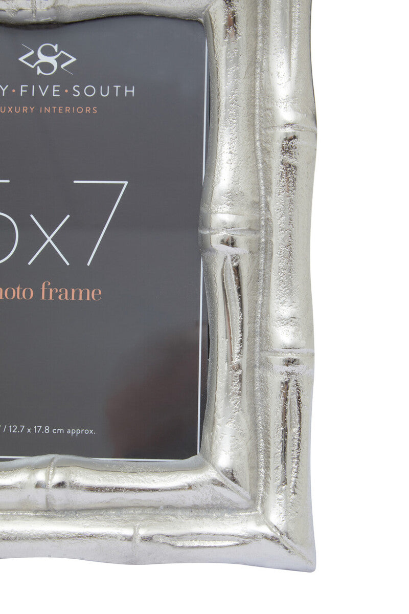 Silver Finish Bamboo Effect 5In x 7In Photo Frame