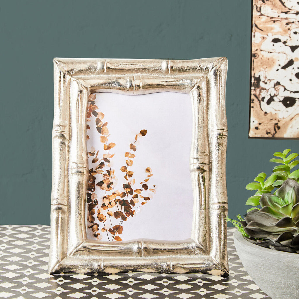 Silver Finish Bamboo Effect 5In x 7In Photo Frame