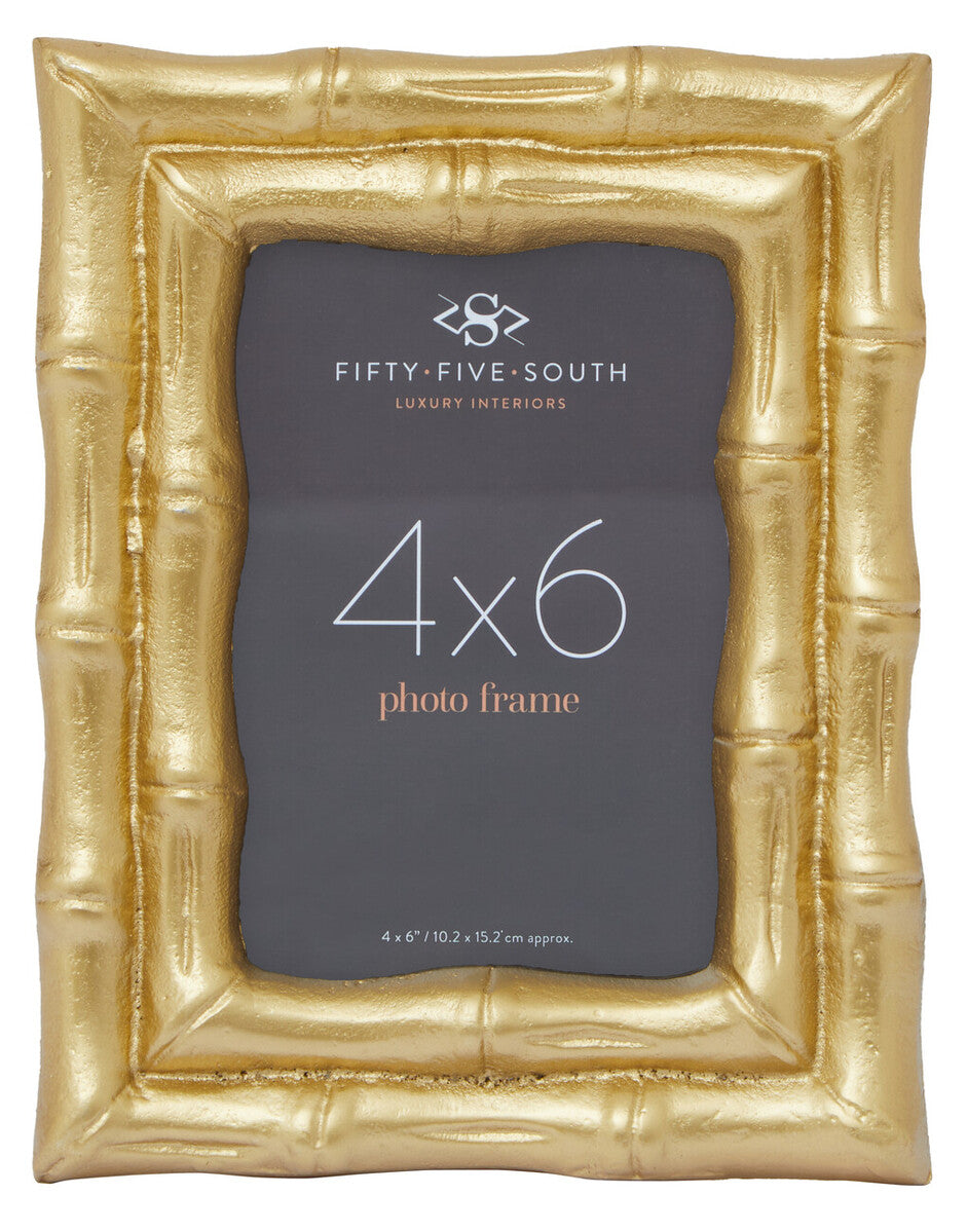 Gold Finish Bamboo Effect 4 x 6 Photo Frame