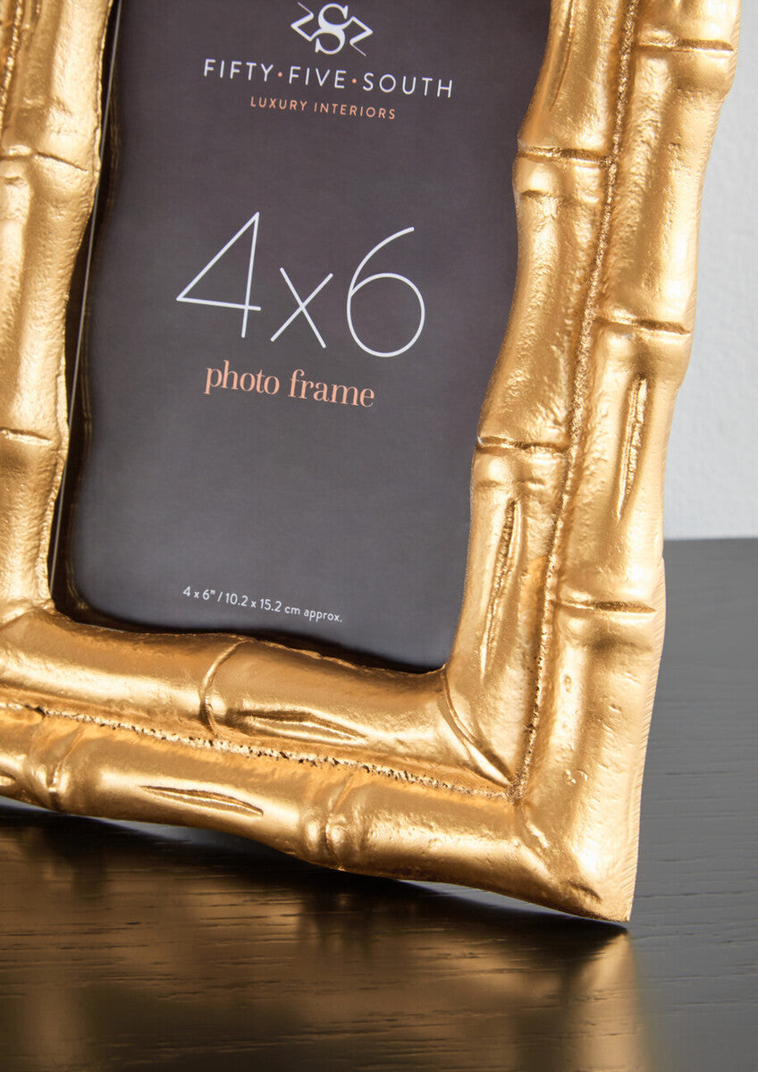 Gold Finish Bamboo Effect 4 x 6 Photo Frame