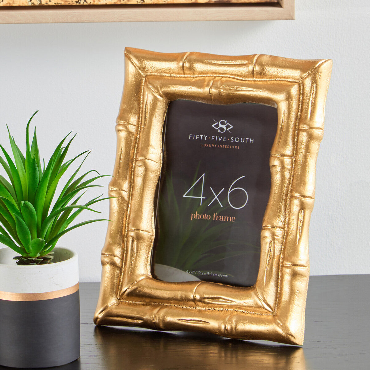 Gold Finish Bamboo Effect 4 x 6 Photo Frame