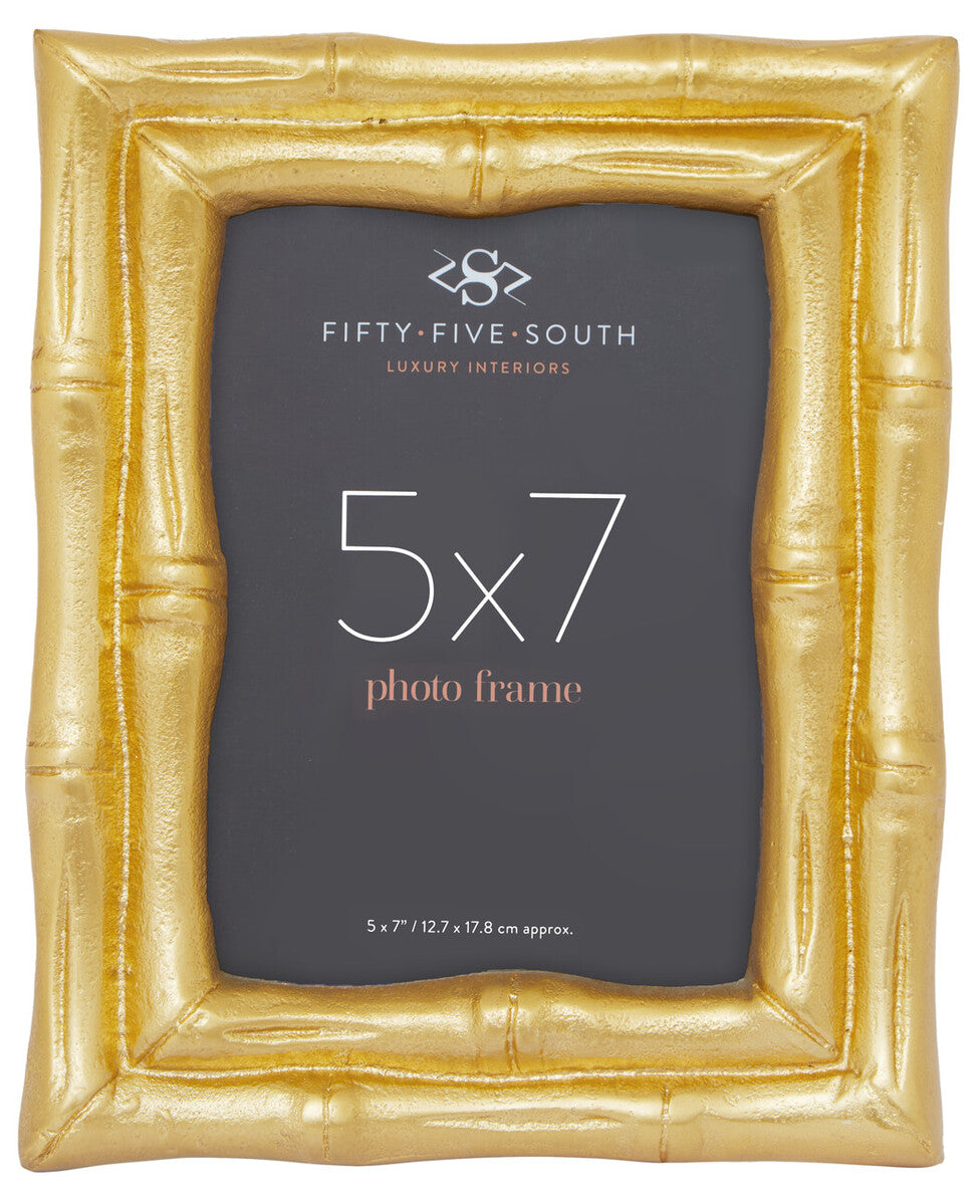 Gold Finish Bamboo Effect Photo Frame 5x7