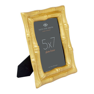 Gold Finish Bamboo Effect Photo Frame 5x7