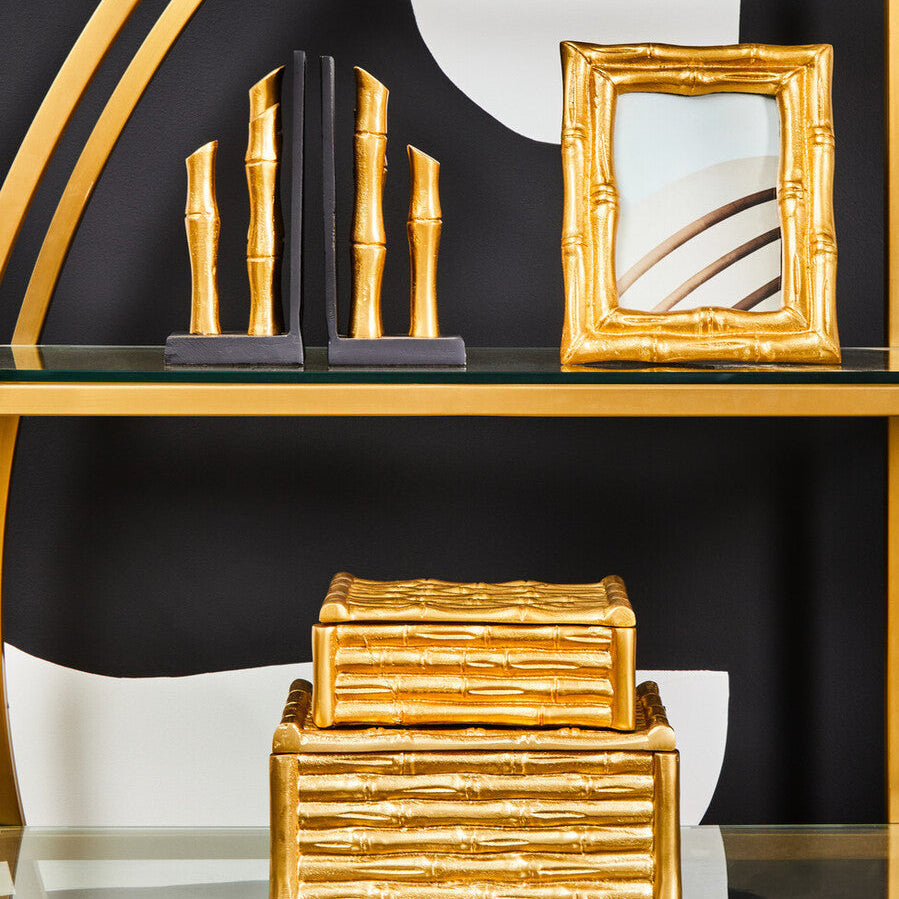 Gold Finish Bamboo Effect Photo Frame 5x7