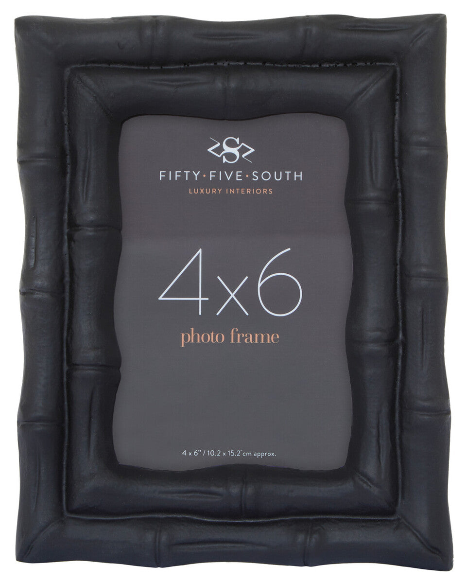 4 x 6 Black Finish Bamboo Effect Photo Frame