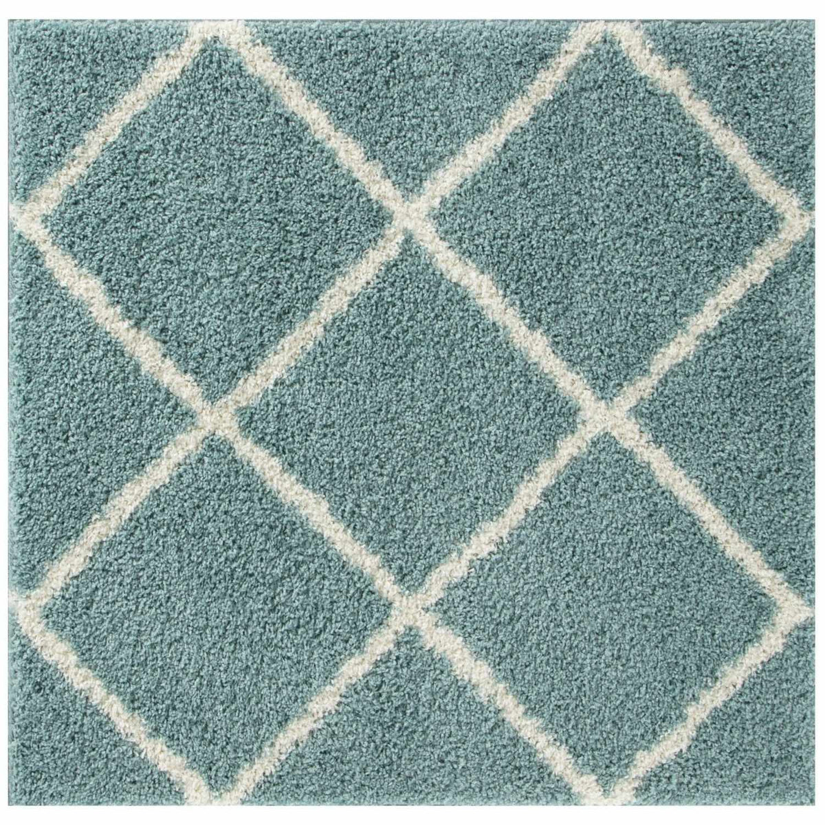 Moroccan Duck Egg Blue Shaggy Rug 120X120 cm