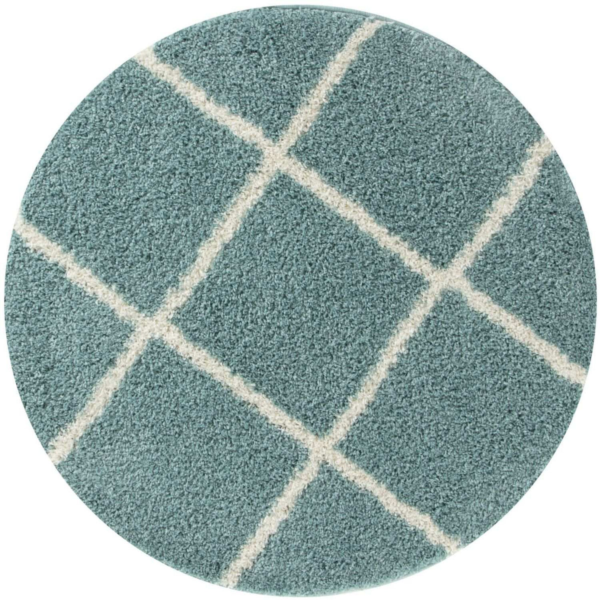 Moroccan Duck Egg Blue Shaggy Rug Ø 120 cm