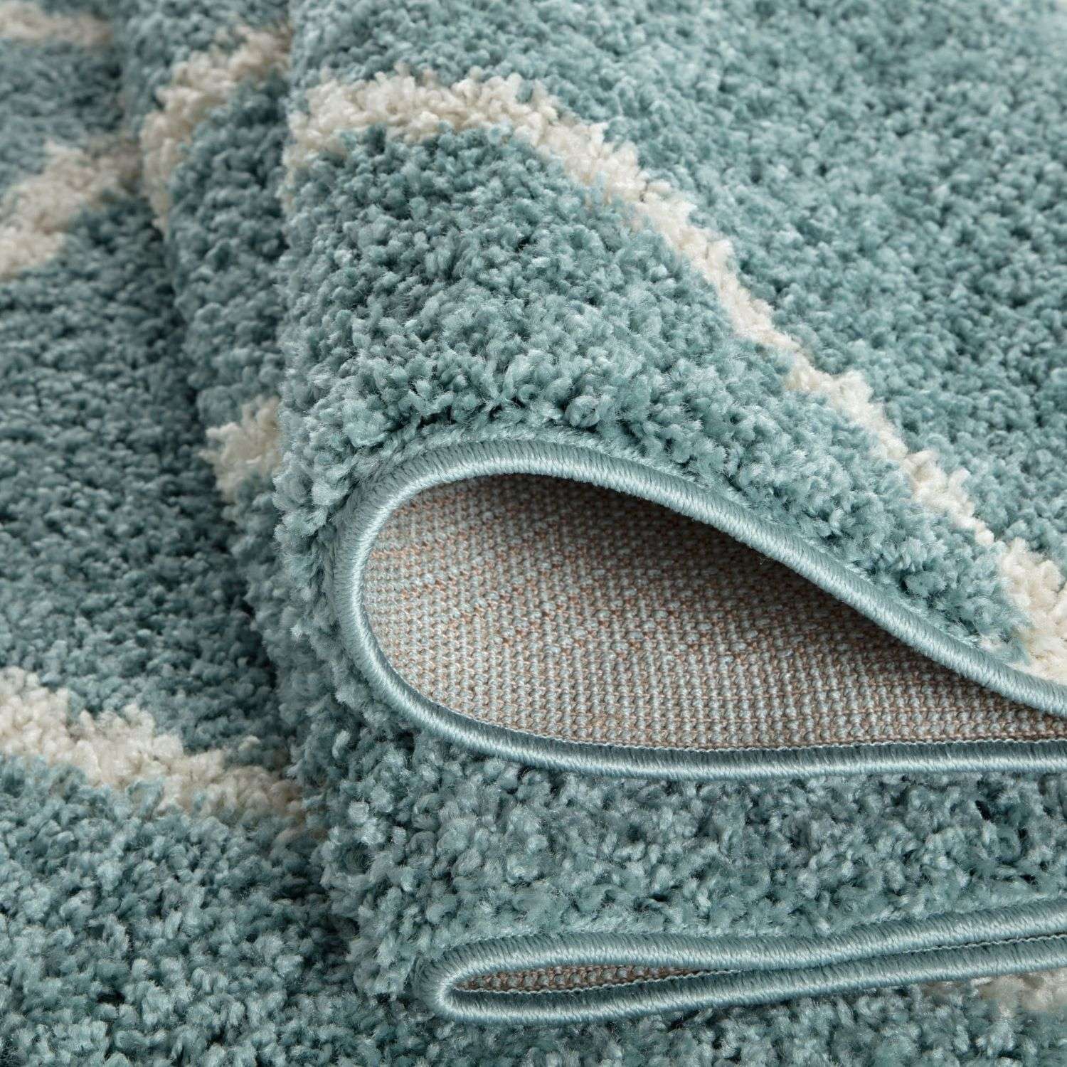 Moroccan Duck Egg Blue Shaggy Rug