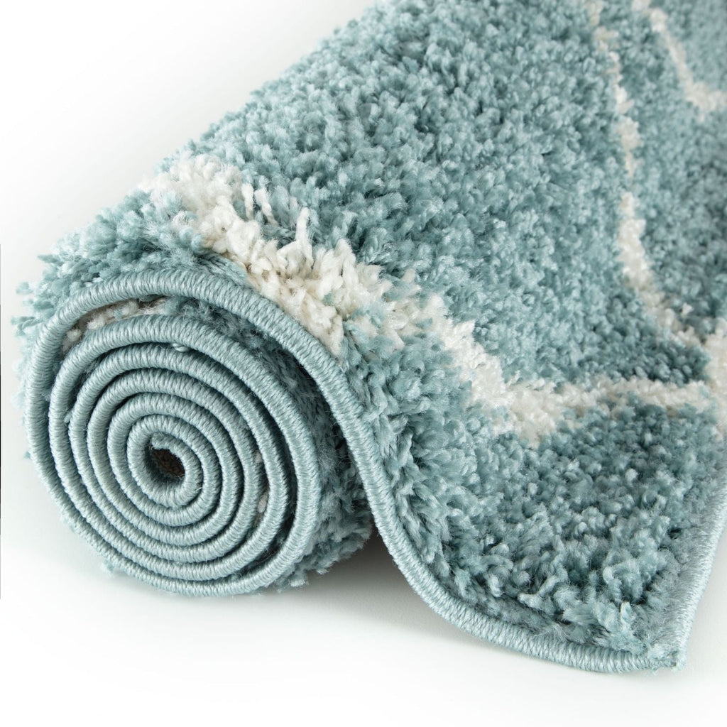 Moroccan Duck Egg Blue Shaggy Rug