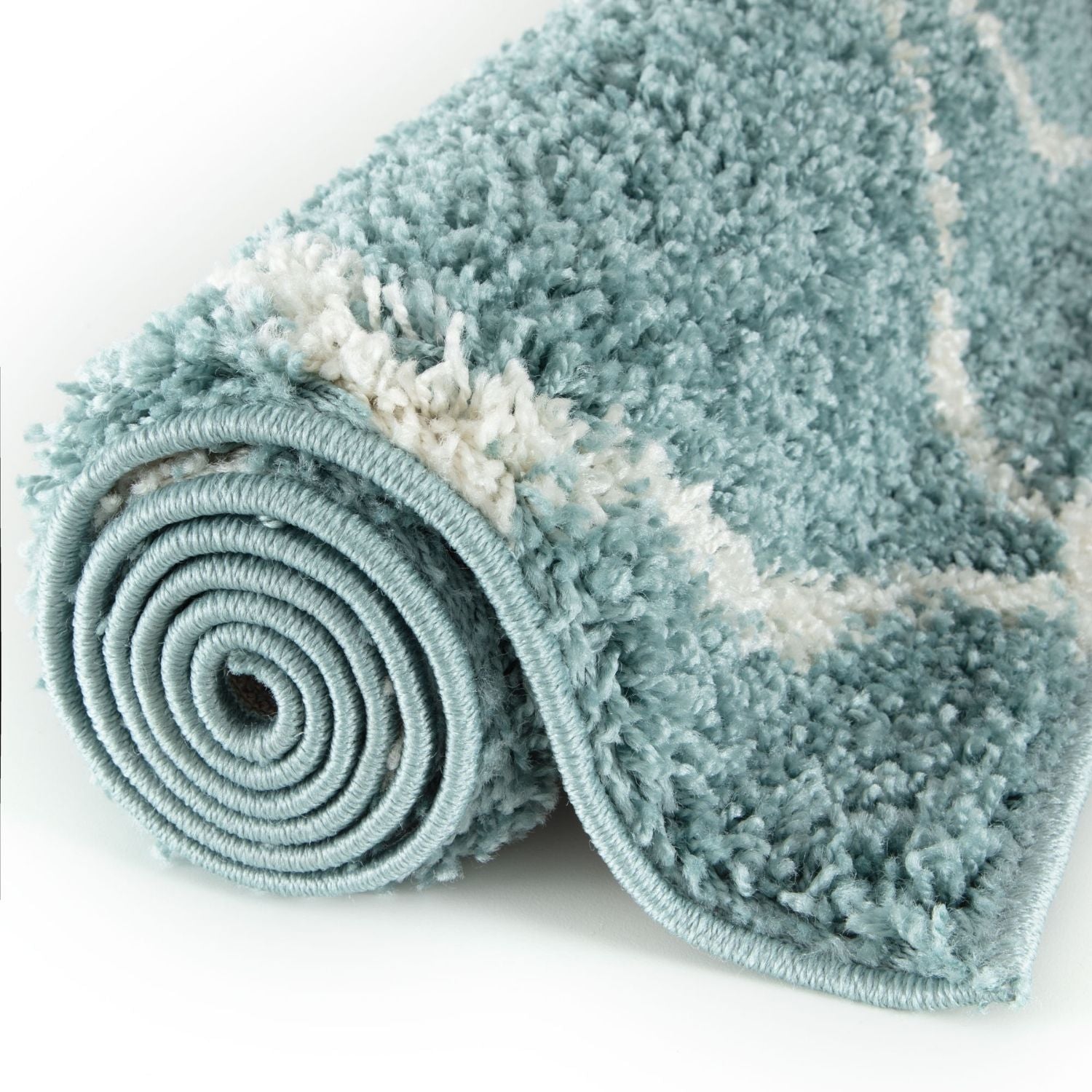 Moroccan Duck Egg Blue Shaggy Rug