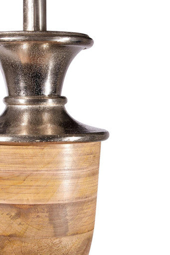 Silver and Mango Wood Table Lamp Base