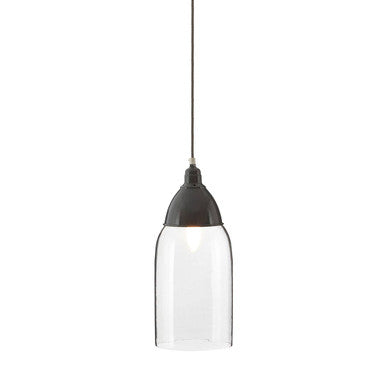 Grey Glass and Iron Pendant Light