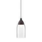 Grey Glass and Iron Pendant Light