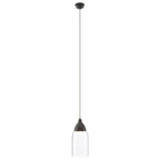 Grey Glass and Iron Pendant Light