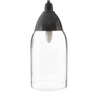 Grey Glass and Iron Pendant Light